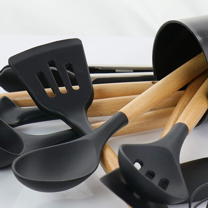 Tool Wooden Cookware Utensil Set, 12 Piece