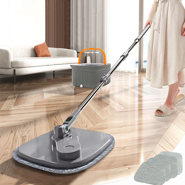Rotating Spin Mop And Bucket With Wringer Set