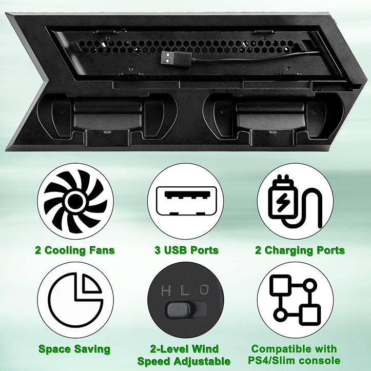 Dual Motors Cooling Fan Radiator Charger Station