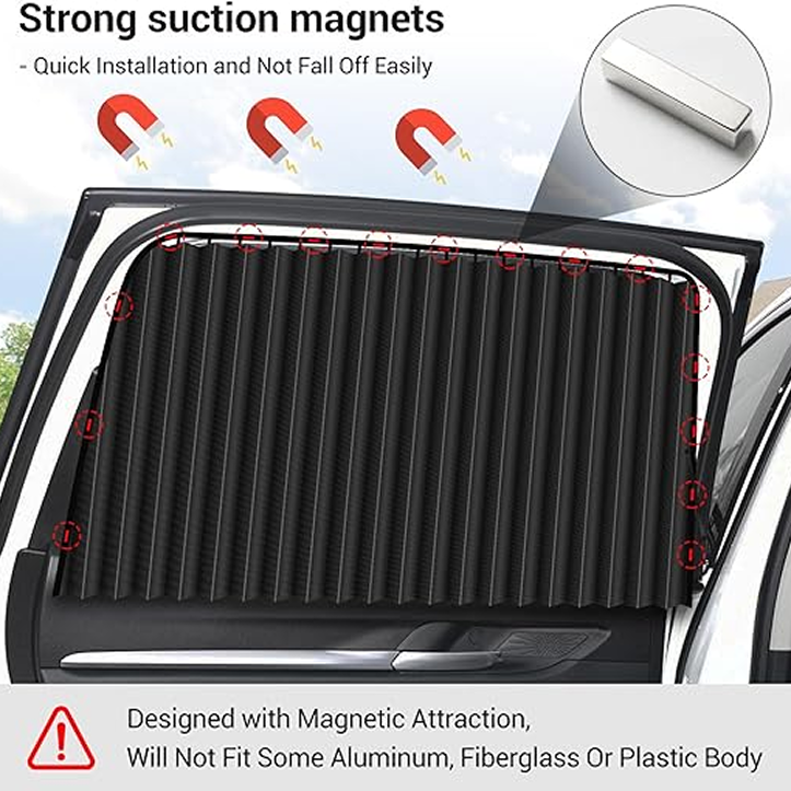 Car Awning 4 PCS - Black Privacy Sunshade