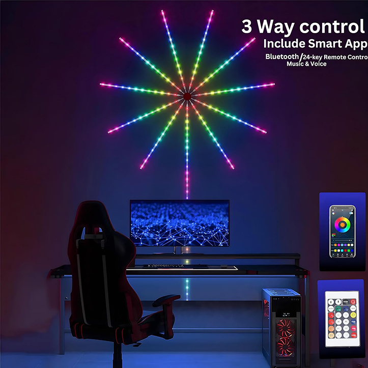 Smart 40Keys Fire-works LED Strips Colors RGB