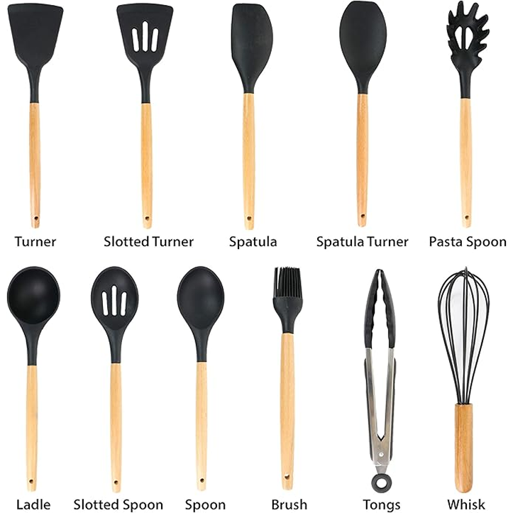 Tool Wooden Cookware Utensil Set, 12 Piece