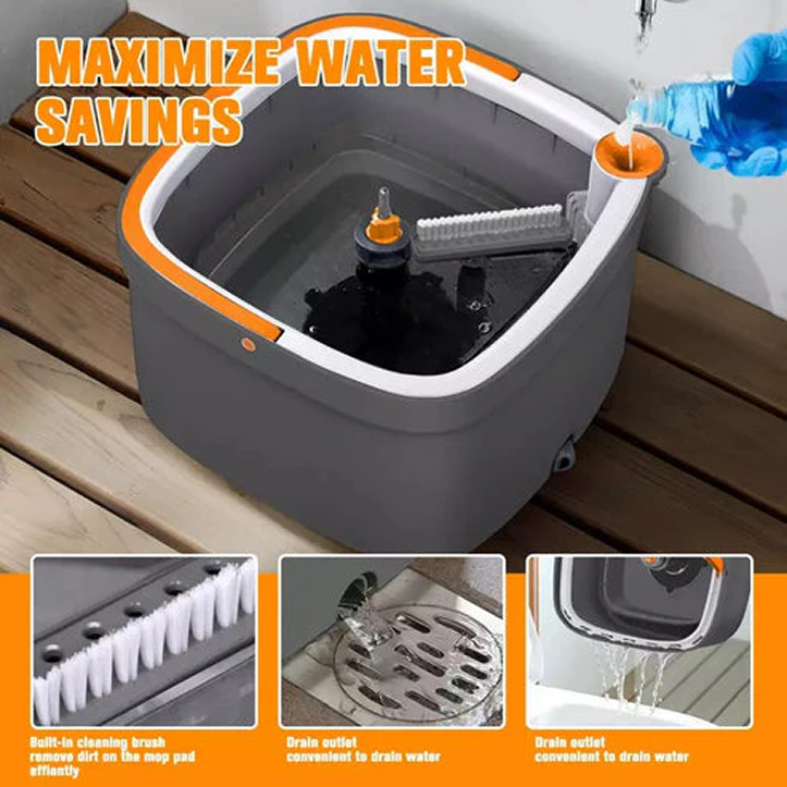Rotating Spin Mop And Bucket With Wringer Set