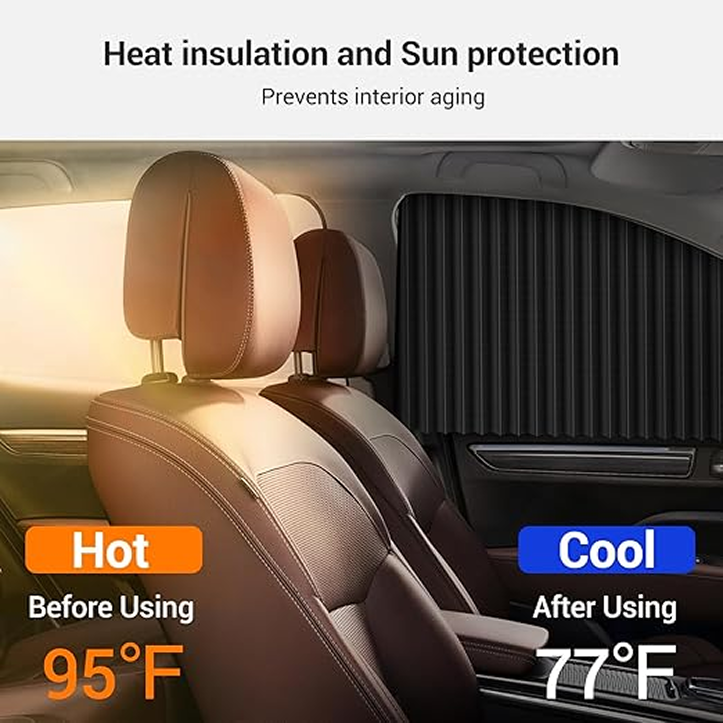 Car Awning 4 PCS - Black Privacy Sunshade