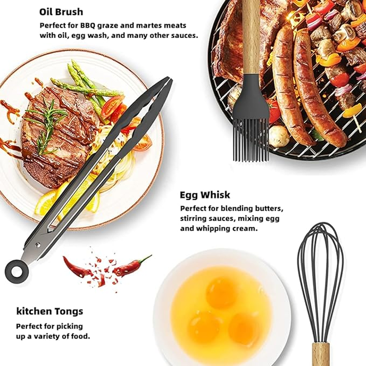 Tool Wooden Cookware Utensil Set, 12 Piece